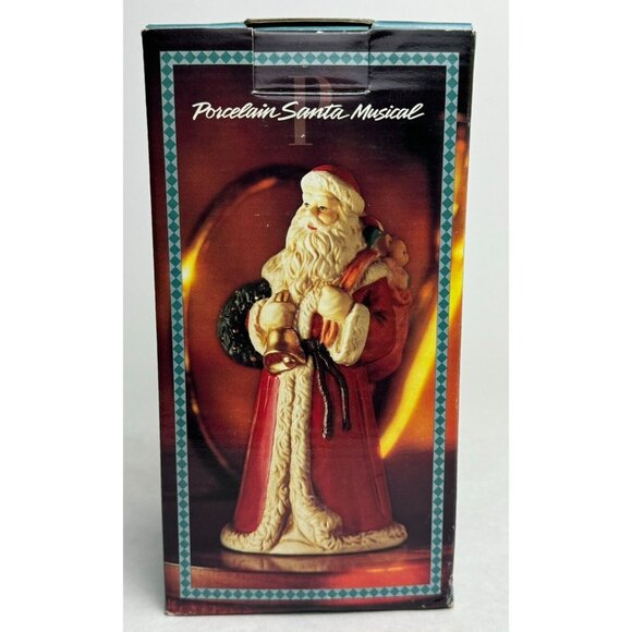 Vintage 1993 Porcelain Santa Musical Figurine Santa Claus is Coming to Town 8" - Picture 4 of 17